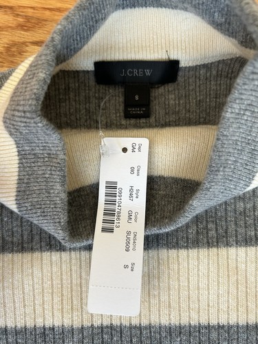 J Crew Stripe Turtleneck Mini Wool Knit Sweater dress size S - Picture 4 of 5
