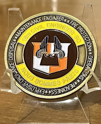 CHALLENGE COIN 18TH CES. EST. 1948 NOUS SOMMES PRETS Maintenance Engineer 30