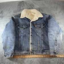 Vintage Levis Jacket Size 42 Sherpa 70605 Denim Trucker 70s Made In USA VTG