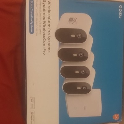 AOSU WirelessCam Pro 4-Camera 2K Wire-Free Security System with Base Station