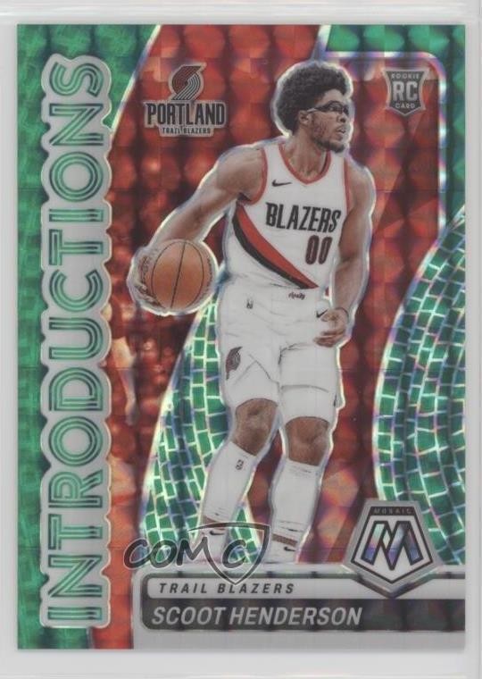 2023 Panini Mosaic Introductions Teal Prizm 18/75 Scoot Henderson Rookie RC 0x2s