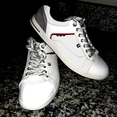 Arrigo Bello Mens Comfort Shoes Sz 10.5 Casual Low Lace Up White/Gray Sneakers