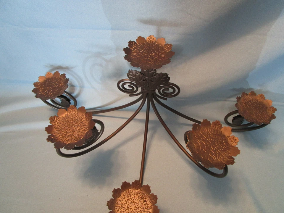 PORTAVELAS CHIMENEA METAL PARTYLITE (bronce) candelabro grande Foto 3 de 4