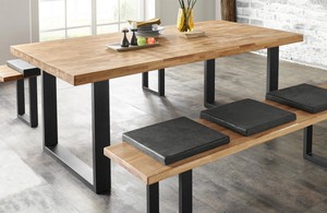 Esstisch 200x100cm Küchentisch Tisch Holztisch Metall Eiche Esstisch Eiche Massiv Tisch Metallbein Holztisch Küchentisch