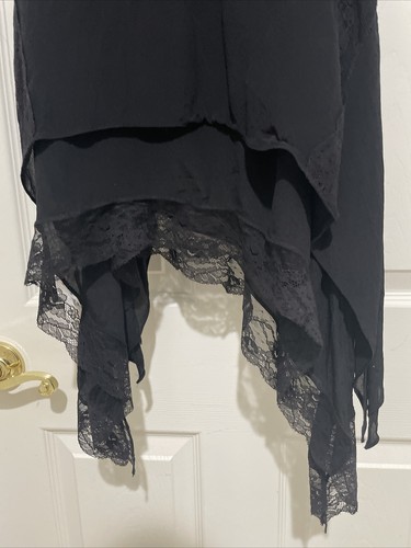 iro paris stunning black viscose/silk sexy slip dress with lace size 36 - Picture 2 of 4