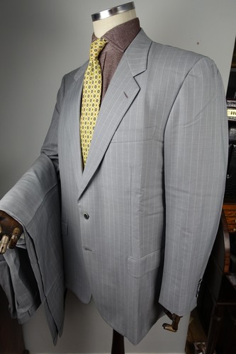 £4328 BRIONI LIGHT GREY CHALKSTRIPE HAND MADE XL UK 46 IT 56 38W MADE ITALY SUIT - Picture 2 of 23