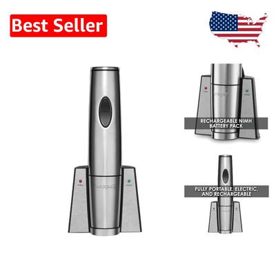 Quiet Stainless Steel Electric Wine Opener with Charging Base - Ideal for Events