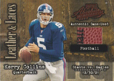 2002 Absolute Memorabilia Leather and Laces #LL23 Kerry Collins/250