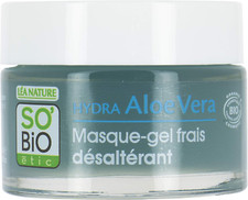 Masque Gel Frais 24H Désaltérant Bio Visage À L'Aloé Véra & Acide Hyaluronique -