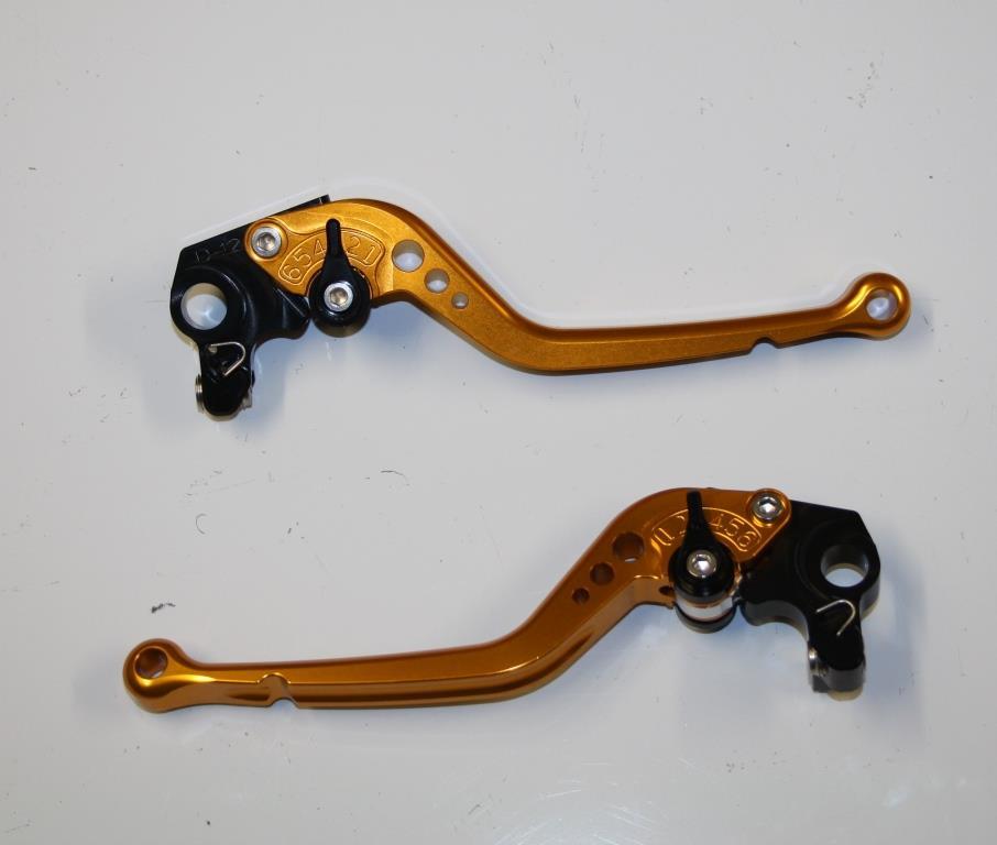Leviers Ducati Panigale 1199 usinés CNC haute précision finition or
