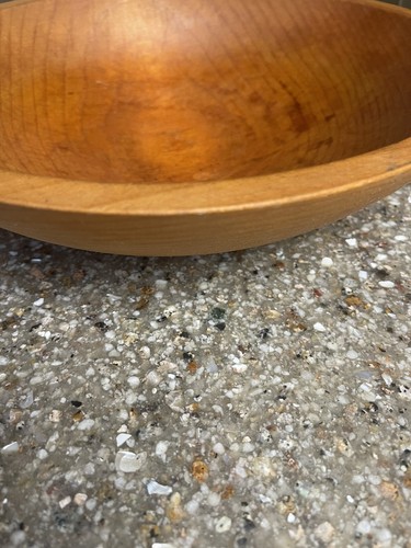 11” ANTIQUE AMERICAN 19TH CENTURY TURNED WOOD BOWL, VERY NICE Primitive Wooden - Picture 4 of 11
