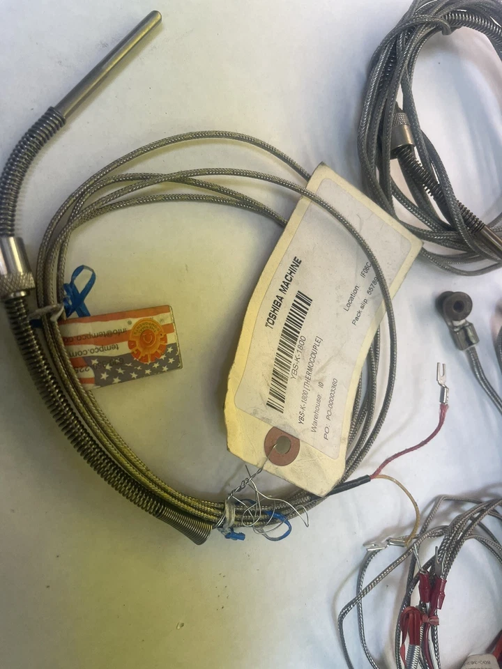 Лот из 20 термопар зондов и кабелей Tempco, пластиковое технологическое оборудование (M66) - Изображение 2 из 4