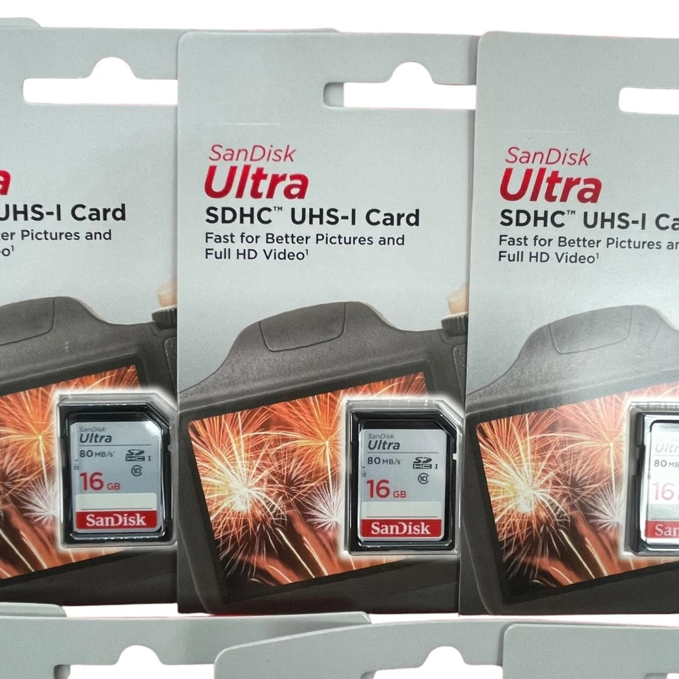 17 PCS SanDisk 16 GB Ultra SDHC SDXC SD Class 10 80MB/S High Speed 533X Card UHS - Image 2 of 3