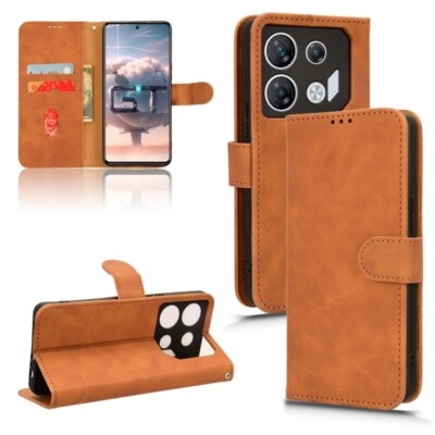 For Infinix GT 10 Pro Skin Feel Magnetic Flip Leather Phone Case Cover Shell