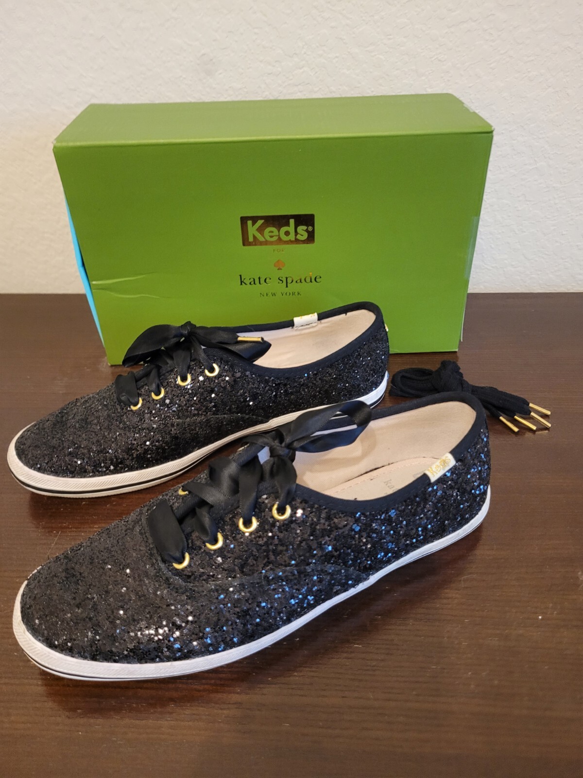 Keds Kate Spade Champion Glitter Sneaker Flat Black 6… Gem