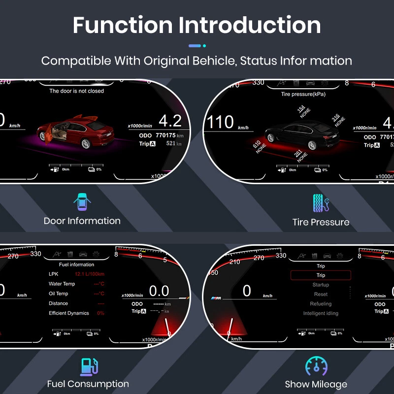 Für BMW E60 E61 E63 E64 Digital Cluster Digital Tacho Kombiinstrument Display   - Bild 3 von 4