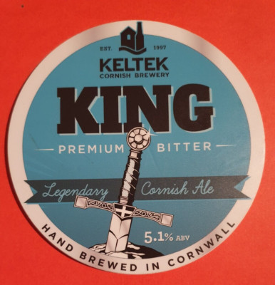 KELTEK Brauerei KING Fass Bier Real Ale Pumpe Clip Abzeichen vorne Cornwall flach