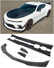  ZL1 1LE Style CARBON FIBER Front Lip Splitter & Side Skirts For 16-Up Camaro SS