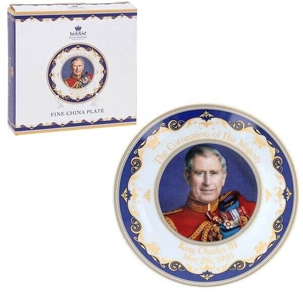 Large King Charles III Coronation Collectors Plate in Presentation Gift Box 8
