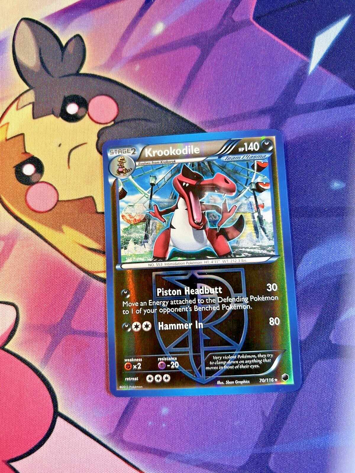 KROOKODILE - 70/116 [Plasma Freeze] Pokemon TCG - REVERSE HOLO RARE - NM