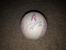 HOUSTON ASTROS SETH BEER HAND SIGNED MOTHERS DAY PINK LACED ROMLB BASEBALL COA