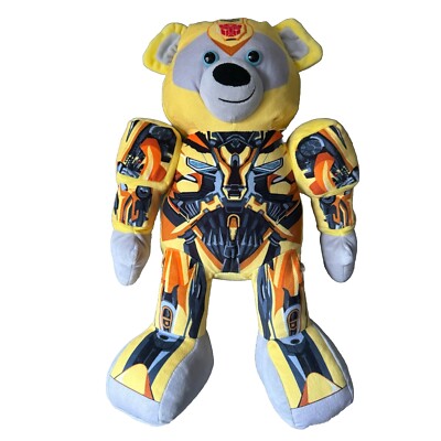 Build A Bear Transformers Bumblebee (Reversible Face) Masked Bear 16'' Plush