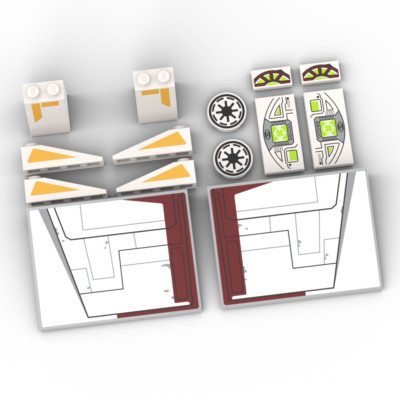 Upgrade-Kit (bedruckte Teile) für LEGO  Star Wars 75021 Republic Gunship 