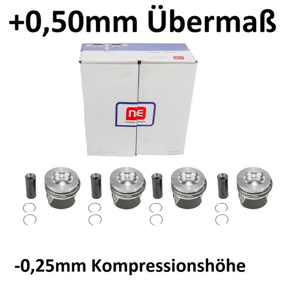 Kolben Set +0,50Mm ÜBermaß FüR VW Golf 7 2.0 TDI DFG 130050005221 -0,25 Kompr.Hö-image