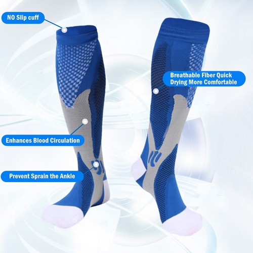 Compression Socks Unisex Sports Football Match Stocking Varicose Veins 20-30mmHg - Picture 6 of 9