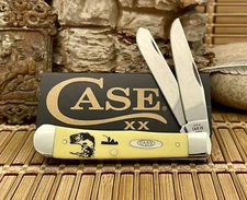 Case XX USA Beautiful Smooth Yellow BASS Fishing Trapper Pocket Knife