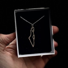 NEW 925 silver, map of Palestine, with necklace silver chain for girls a woman