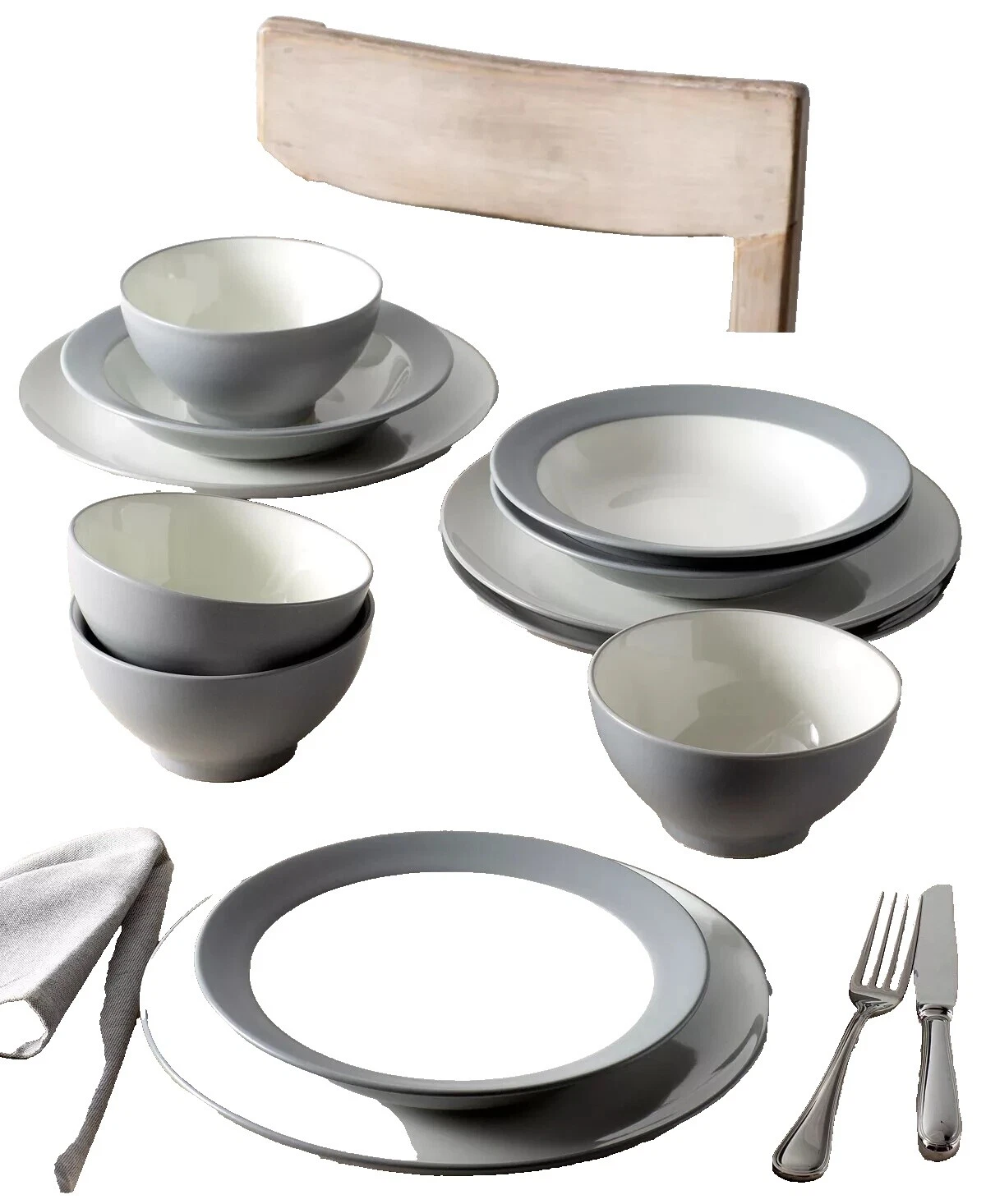 Servicio de cena blanco porcelana Noritake Conjuntos
