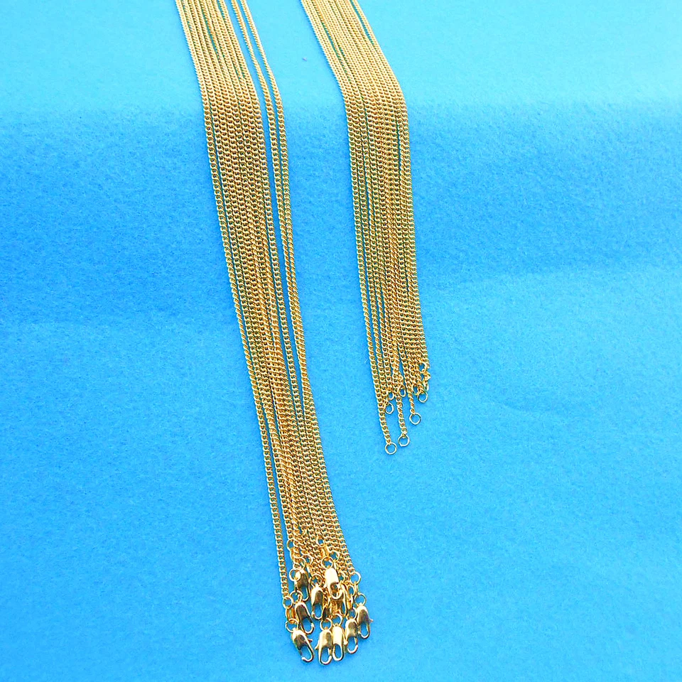 Collares planos de cadena rellenos de oro amarillo de 18 quilates de 16-30" 5 piezas para colgante Foto 2 de 4