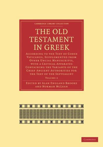 The Old Testament in Greek Brooke Paperback Cambridge University Press Volume 2