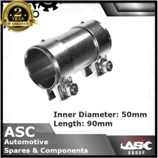 Double Clamp Exhaust Connector - 50x90mm - fits Skoda Fabia, Octavia, Superb...