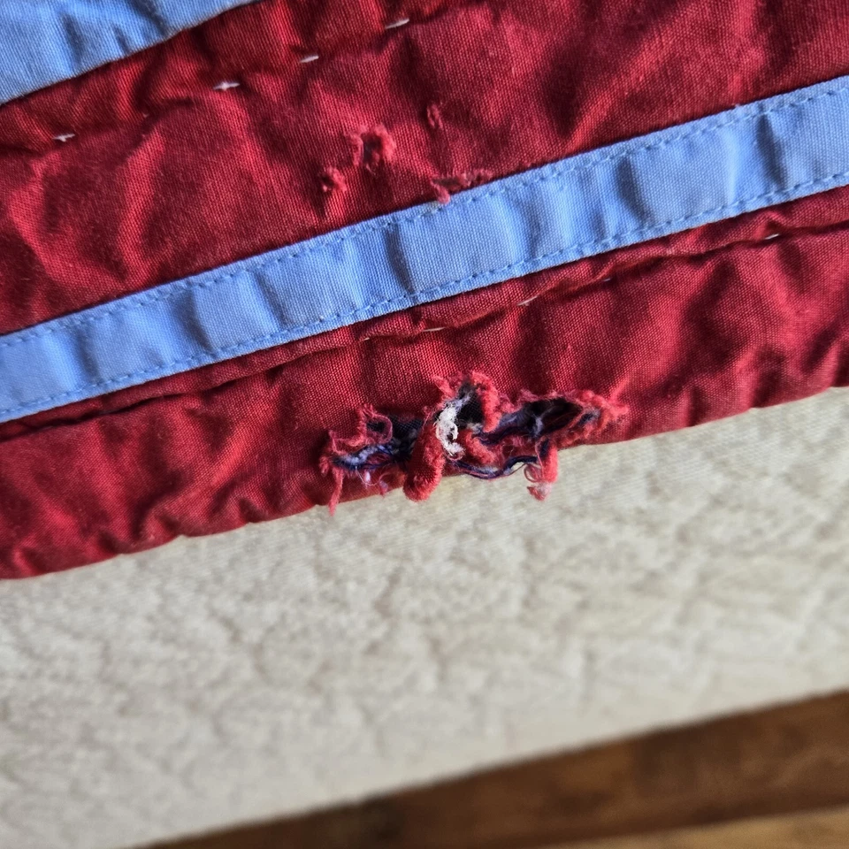 Edredón Pottery Barn Kids Twin Equipo de Béisbol Fútbol 69x86 Manta Edredón Azul Foto 2 de 4