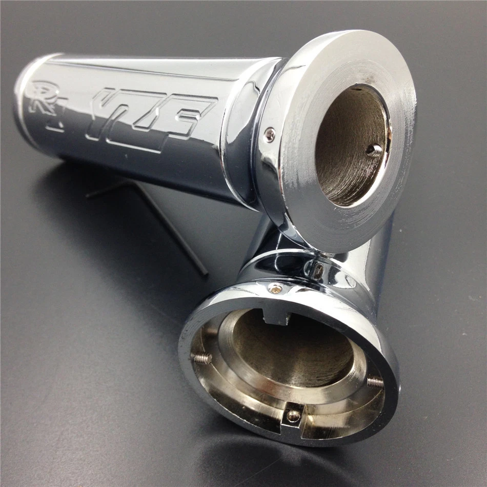 Punhos de guidão de tarugo de alumínio cromado para Yamaha YZFR1 YZF-R1 YZF R1 1999-20006 - Imagem 2 de 4
