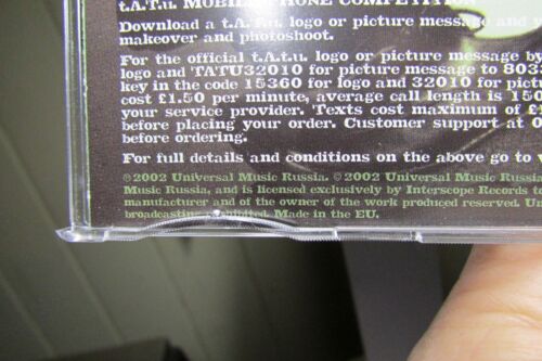 t.A.T.u. (CD, 2002) ALL THE THINGS SHE SAID, UNIVERSAL MUSIC RUSSIA - Picture 5 of 5