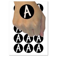 Letter A Uppercase Felt Marker Font Temporary Tattoo Water Resistant Set
