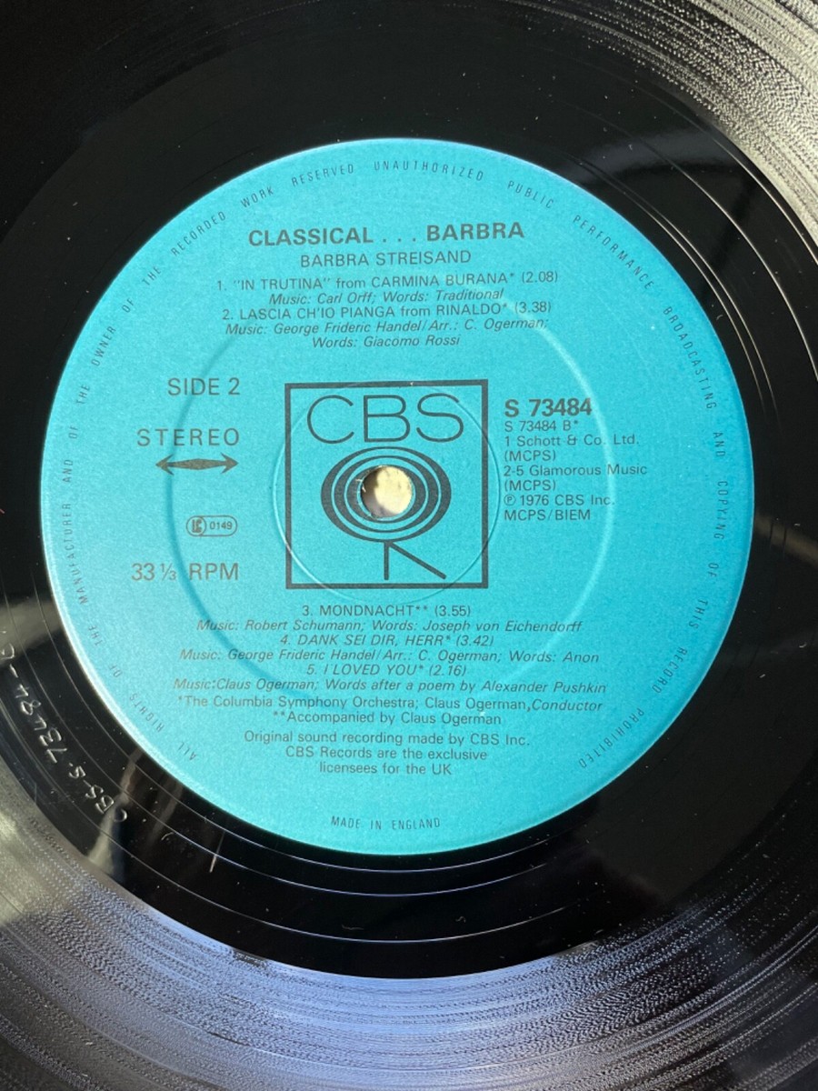 Barbra Streisand - Classical Barbra - CBS - S73484 - UK