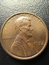 1972 Penny Errors No Mint Mark, Struck Off Center, Letters On Rim, Rare