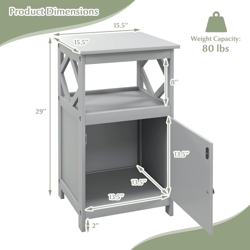 Costway Bathroom Floor Cabinet Single Door Storage Organizer Cabinet - Picture 8 of 9