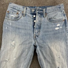 Levis 501 Jeans Womens 29x30 Blue Light Wash Straight Leg Slim Fit Modern