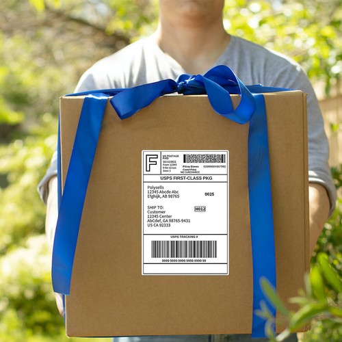 100-1000 Shipping Labels 8.5x5.5 Half Sheet Self Adhesive Round 2 Per Sheet - Picture 4 of 7