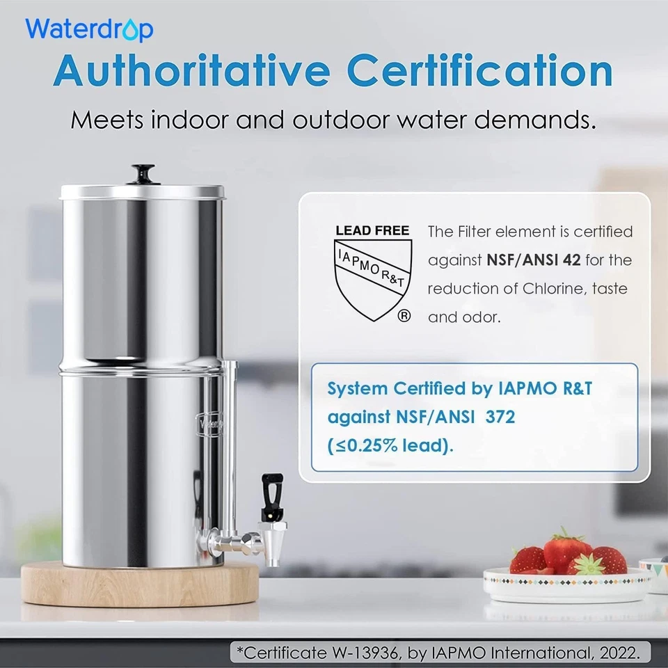 Waterdrop 2.25G Gravity-fed Water Filter System,for Home, Camping,with 6 Filter - Image 2 of 4