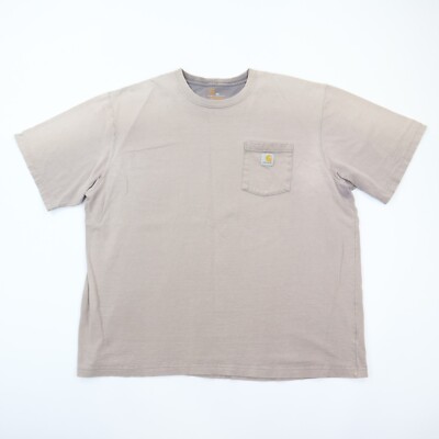 Sun Faded Carhartt T-Shirt Ghostly Light Gray Grunge Skate Workwear 2XL XXL