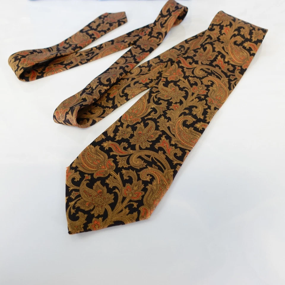 BOTANY 500 Corbata Cuello Para Hombres Marrón Paisley Damasco Traje Boho Occidental Informal Nativo Foto 4 de 4