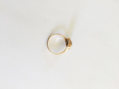 Small 14K Solid Yellow Gold Oval Natural Sapphire Women Ring - size 5 - R112 - Picture 7 of 12