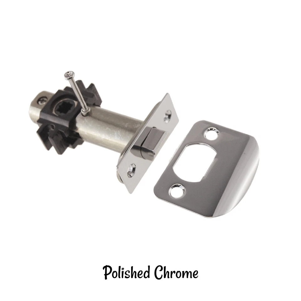 Cerradura de puerta de privacidad moderna para perillas antiguas 2-3/8" respaldo acabado cromado pulido Foto 2 de 4