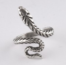 Sterling Silver .925 Snake Serpent Adjustable Size 6 ring